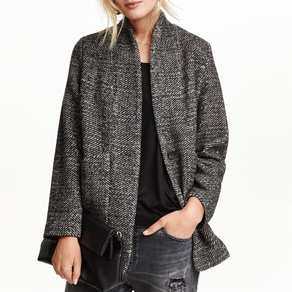 H&M - Herringbone oversized coat